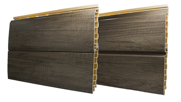 A vertical orientation of profiles of the channeled and v-groove SAGIWALL product.