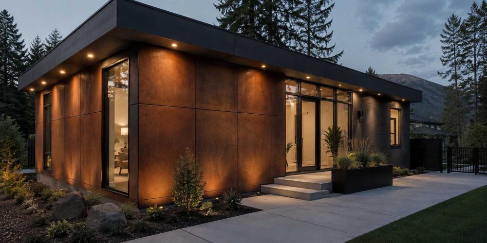 Vintage Steel panels on a residential building